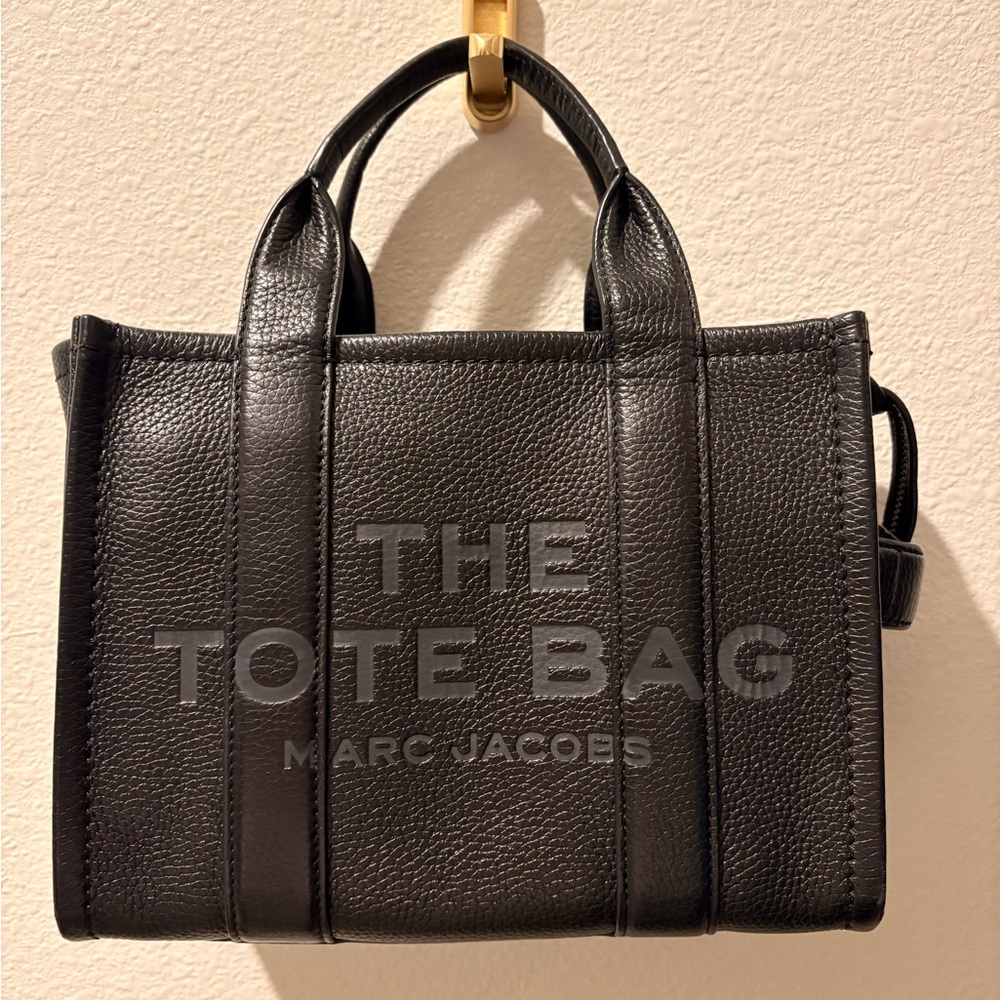 Marc Jacobs Black Leather Tote Bag